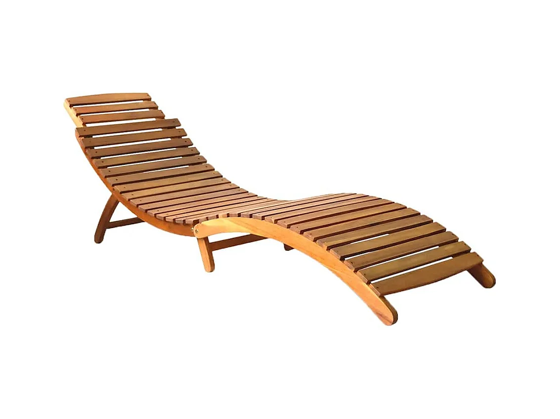 Chaise longue de jardin avec coussin Bois d'acacia solide