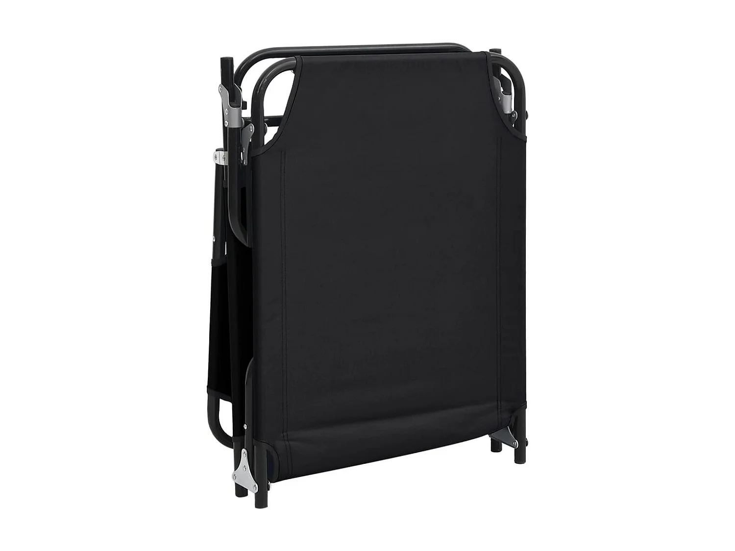 Opvouwbare loungestoel, zwarte Oxford-stof, gepoedercoat staal