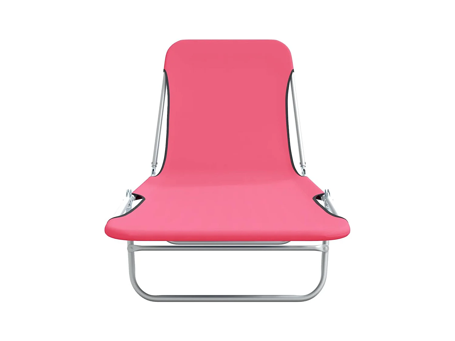 Opvouwbare ligstoelen set van 2 Staal en roze stof