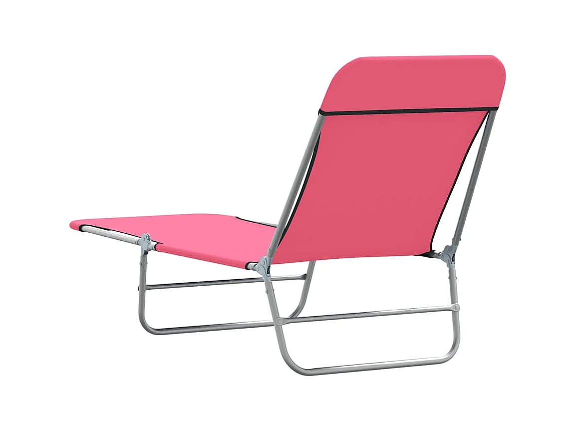 Opvouwbare ligstoelen set van 2 Staal en roze stof
