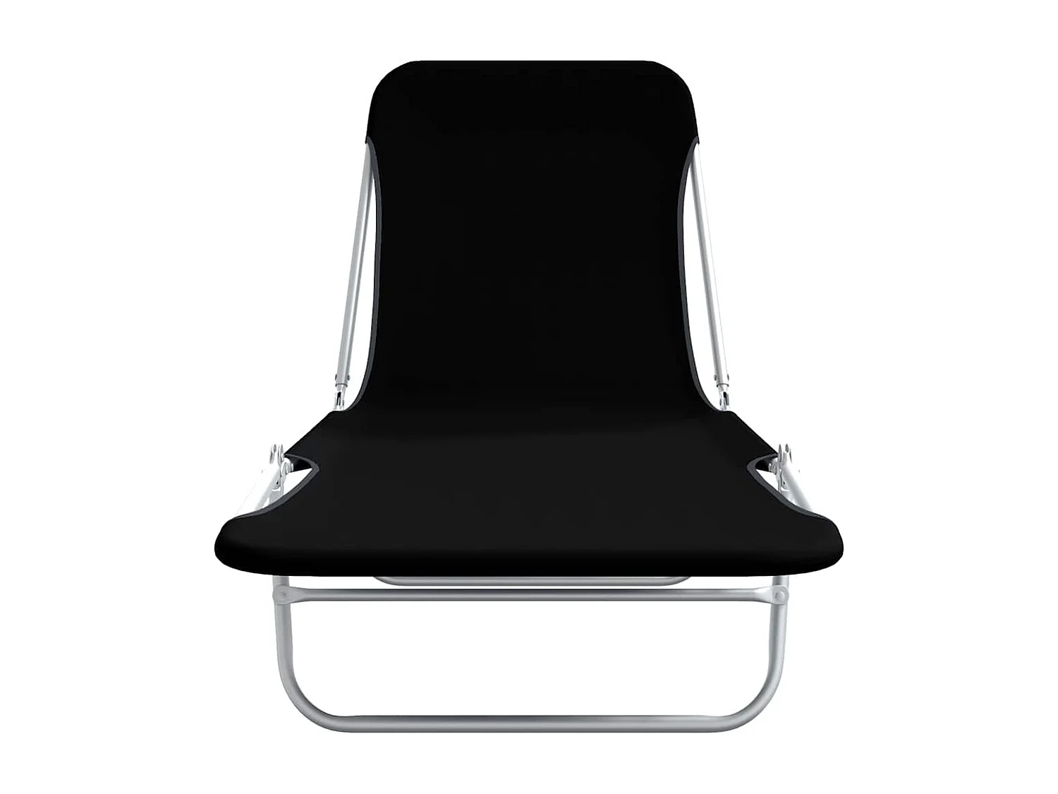 Set di 2 sedie a sdraio pieghevoli in acciaio e tessuto nero