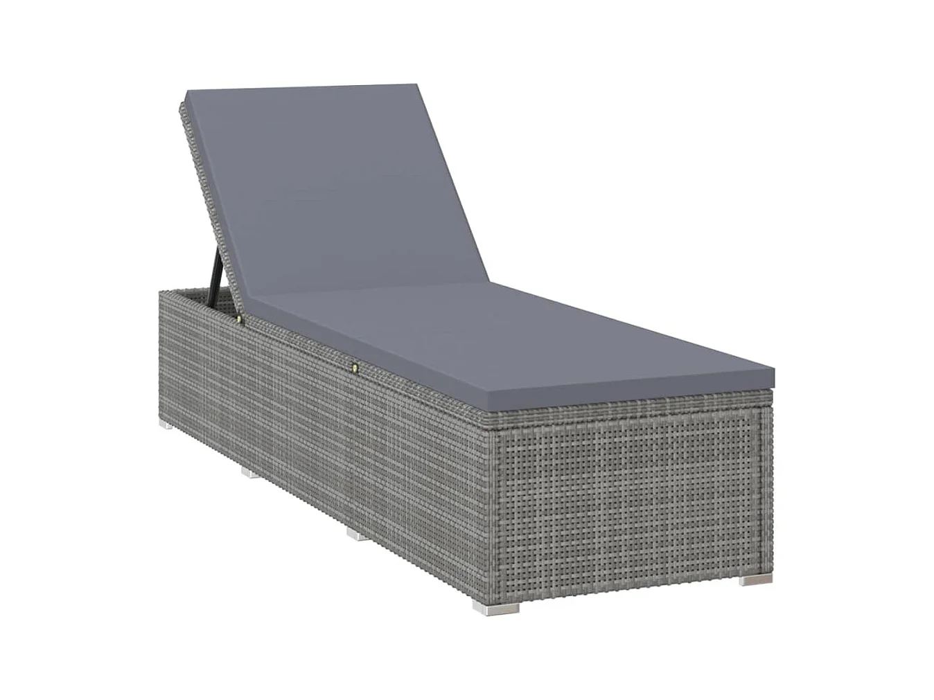 Loungestoel met kussen Grijs geweven hars