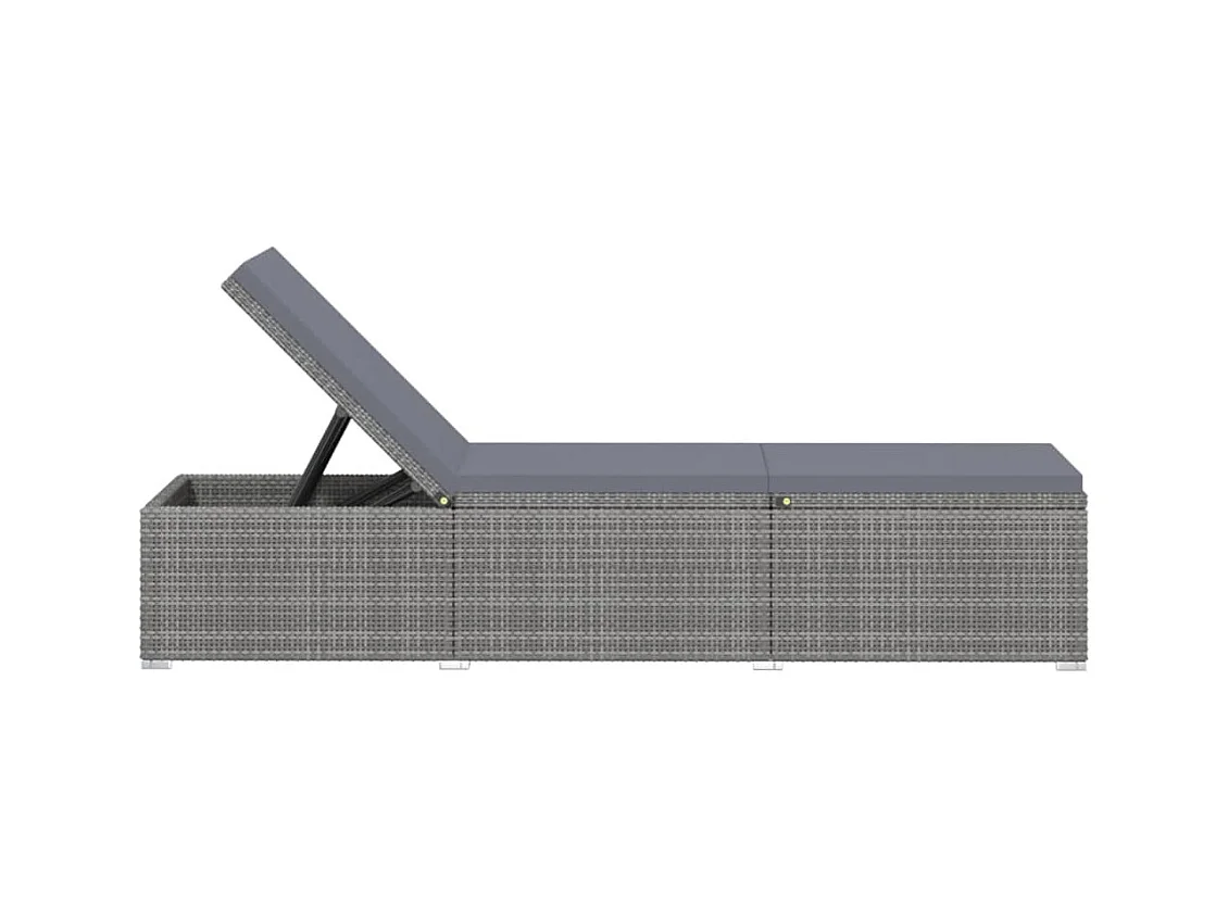 Loungestoel met kussen Grijs geweven hars