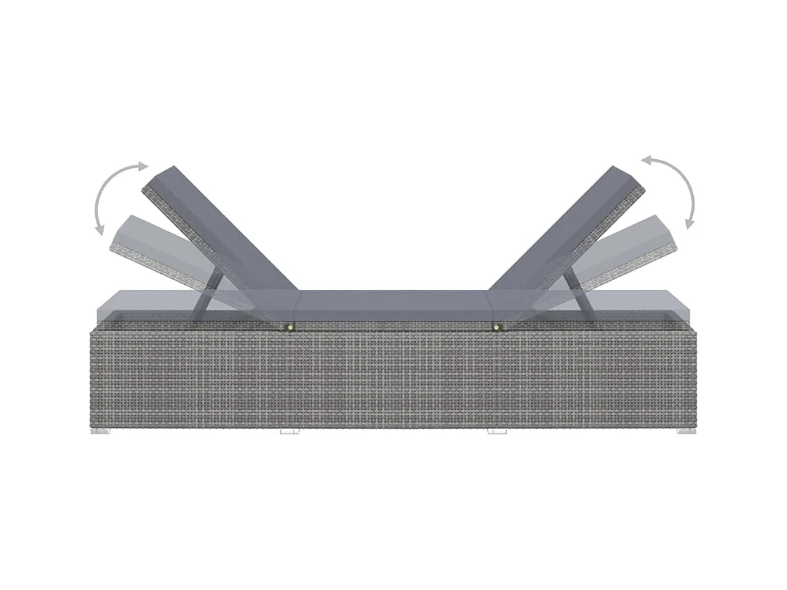 Loungestoel met kussen Grijs geweven hars