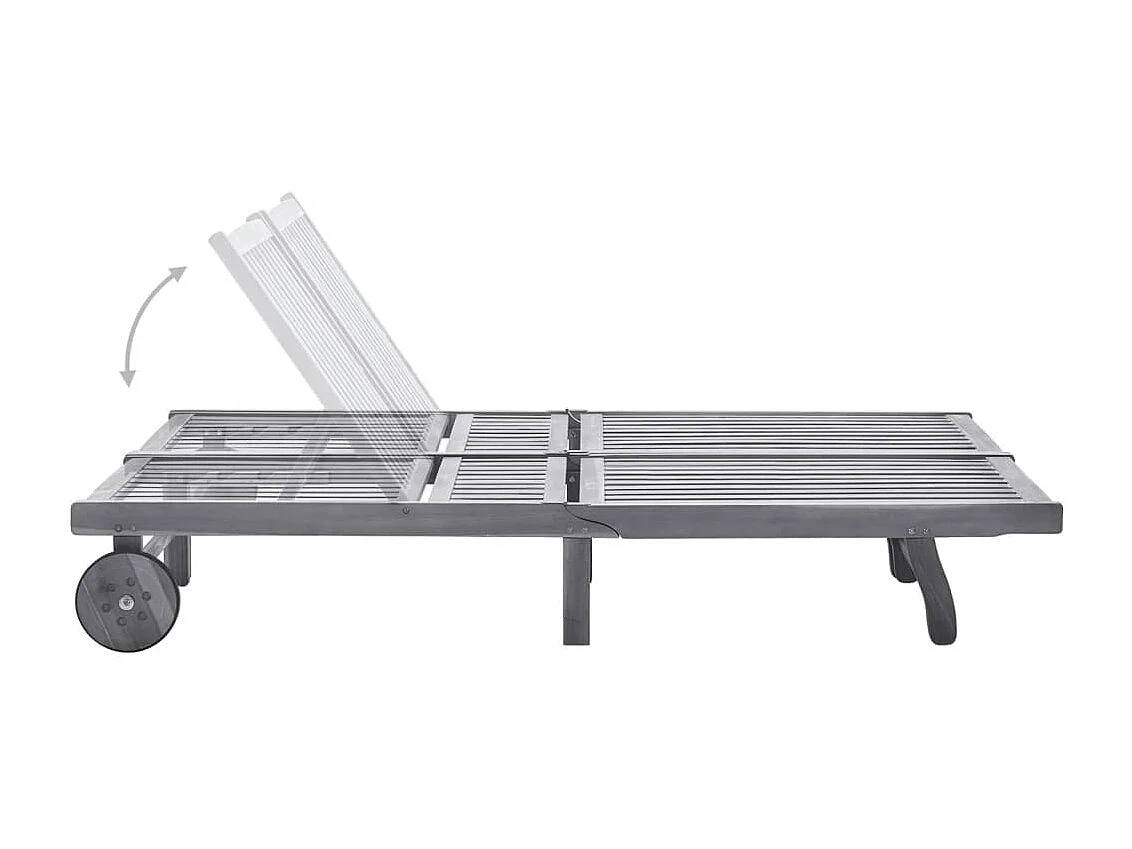 2-zits tuinligstoel met kussen Acacia Grijs