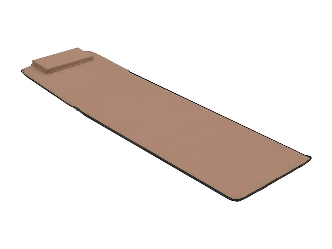 Tapis de plage pliables 2 pcs Acier et tissu marron