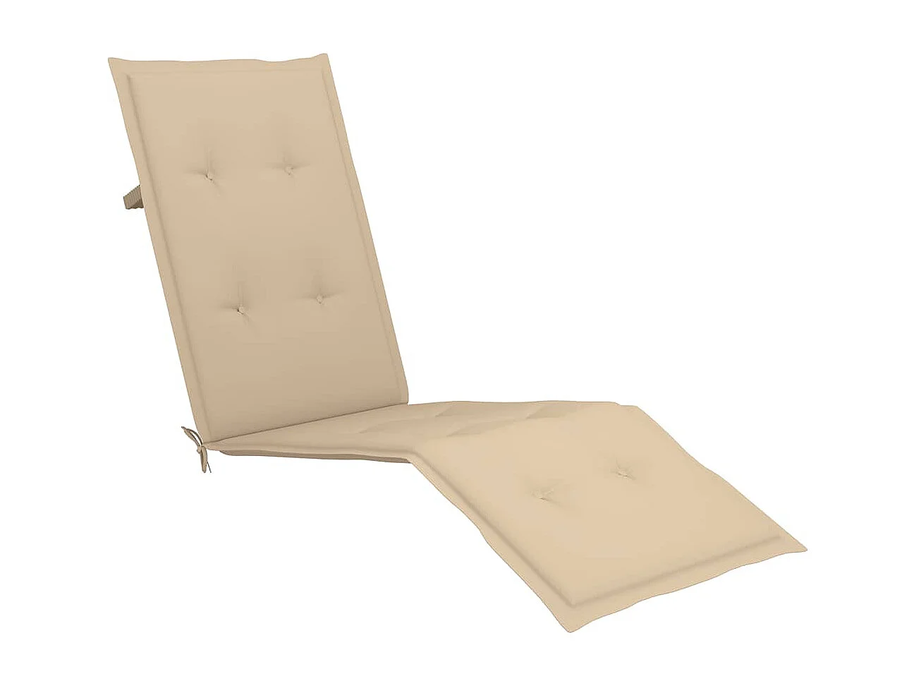 Chaise longue d'extérieur repose-pied et coussin Acacia solide