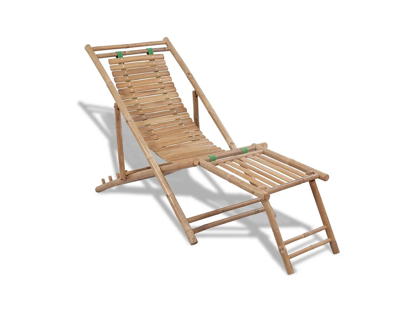 Sedia da esterno con poggiapiedi in bambù