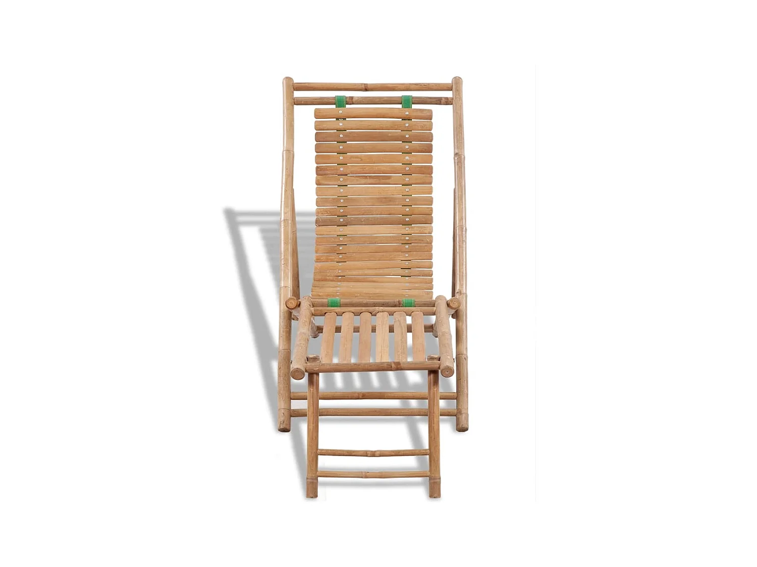 Sedia da esterno con poggiapiedi in bambù