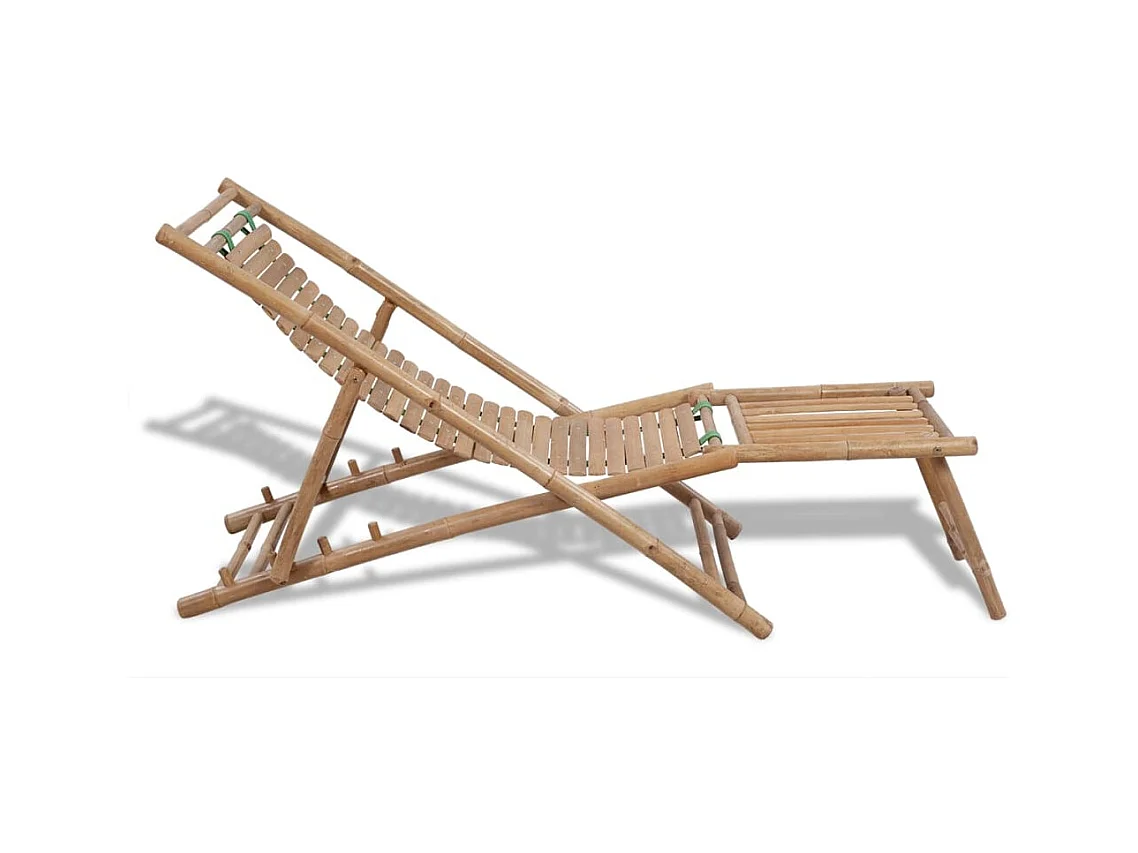 Sedia da esterno con poggiapiedi in bambù