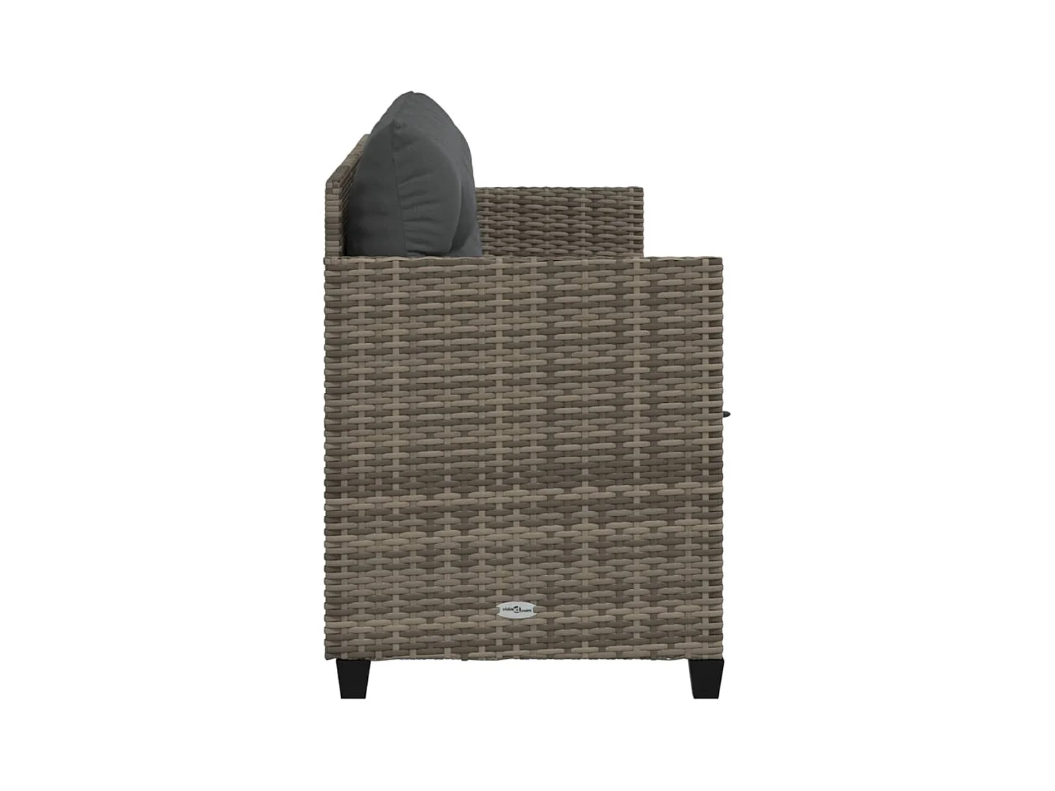 Chaise longue met grijze kunsthars rieten kussens