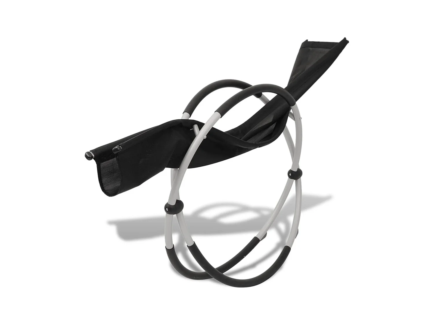 Geometrische buitenligstoel staal zwart en grijs