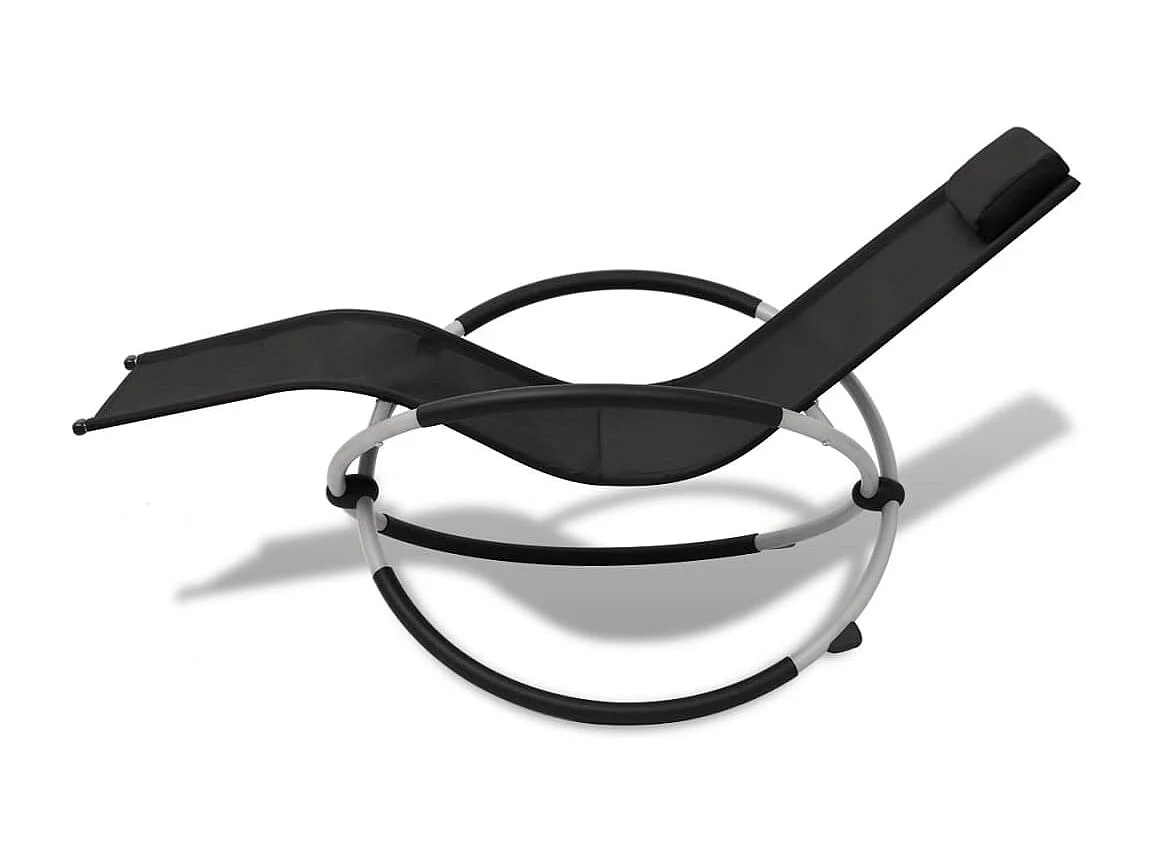 Sillón de exterior geométrico de acero negro y gris