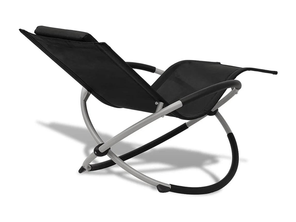 Sillón de exterior geométrico de acero negro y gris