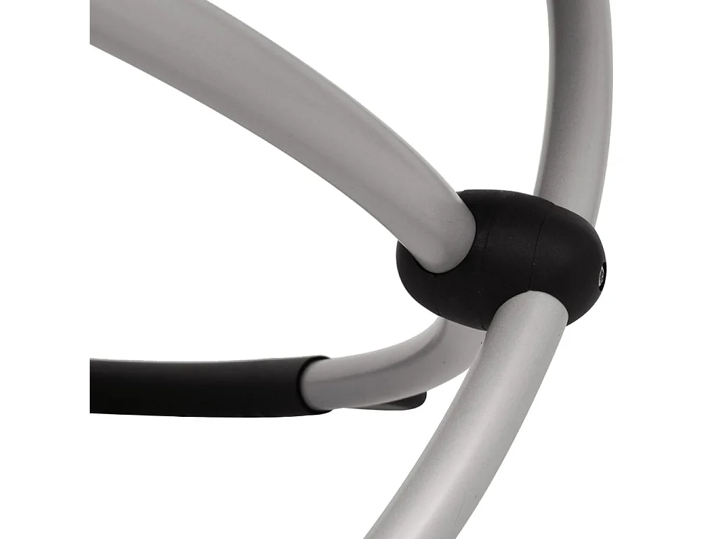 Sillón de exterior geométrico de acero negro y gris