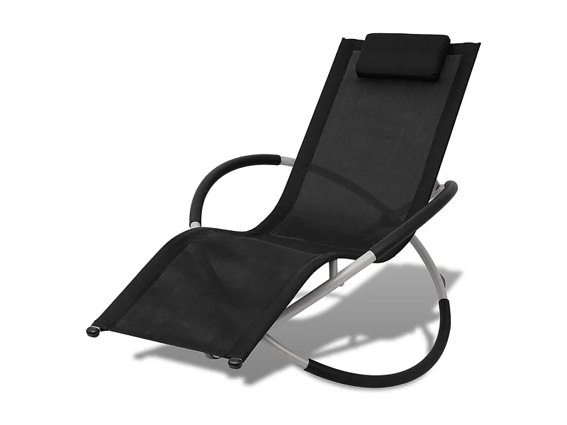 Poltrona da esterno geometrica in acciaio nero e grigio