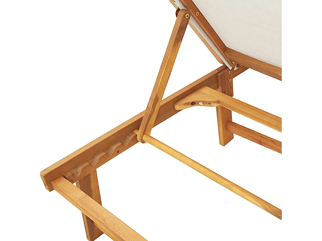 Chaises longues lot de 2 gris bois acacia solide et textilène