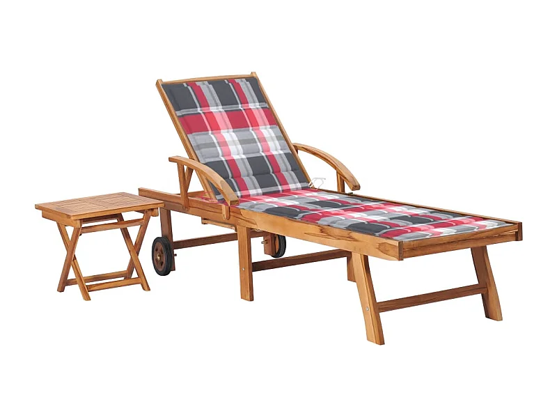 Sillón con mesa y cojín Madera maciza de teca