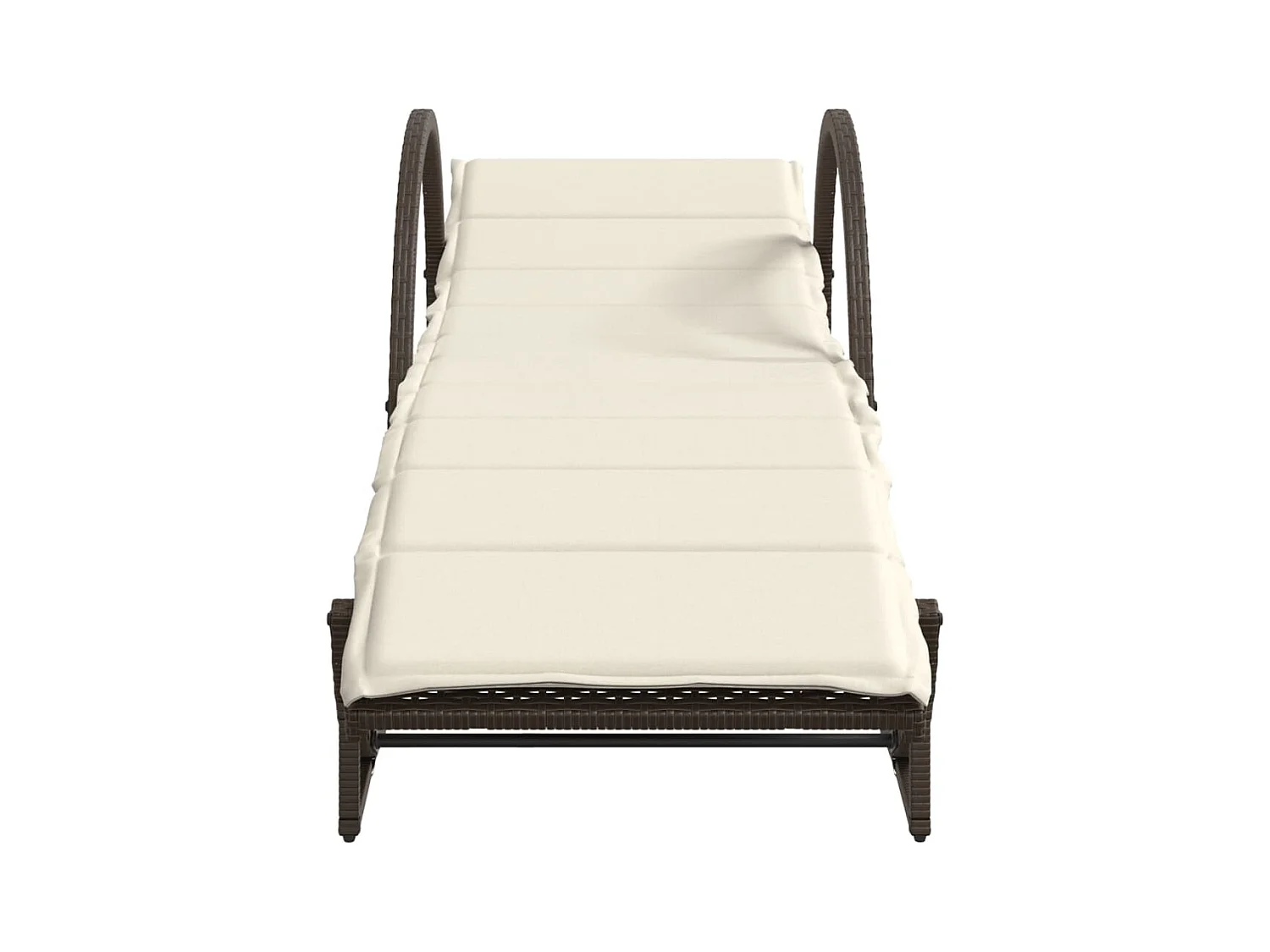 Chaise longue met bruin kussen 60x199x42 cm geweven hars