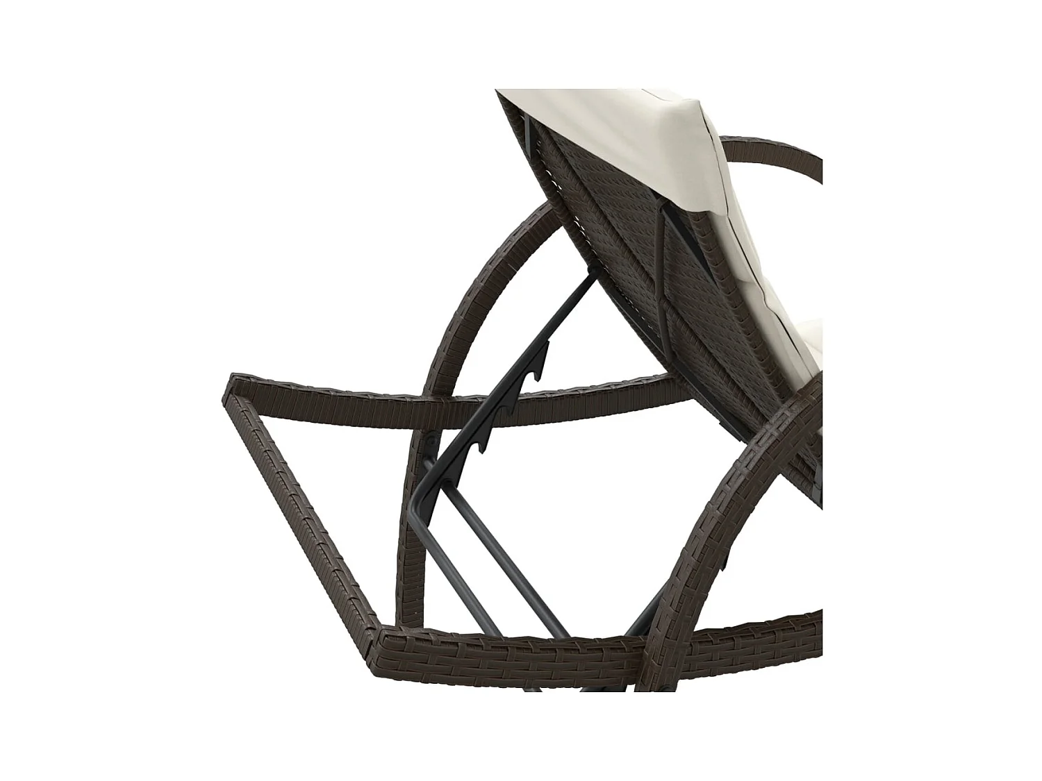 Chaise longue met bruin kussen 60x199x42 cm geweven hars