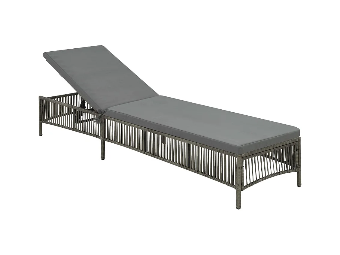 Sillón con cojín de resina tejida gris