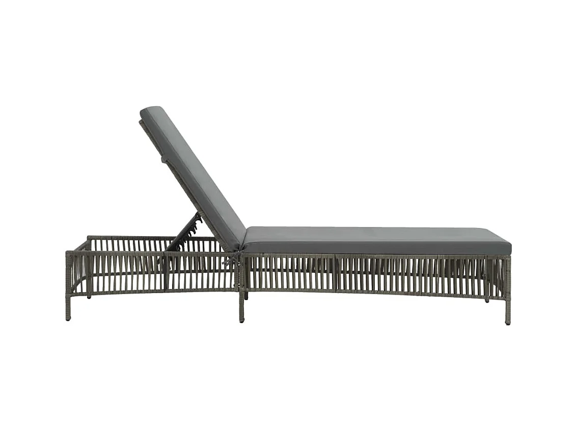 Sillón con cojín de resina tejida gris