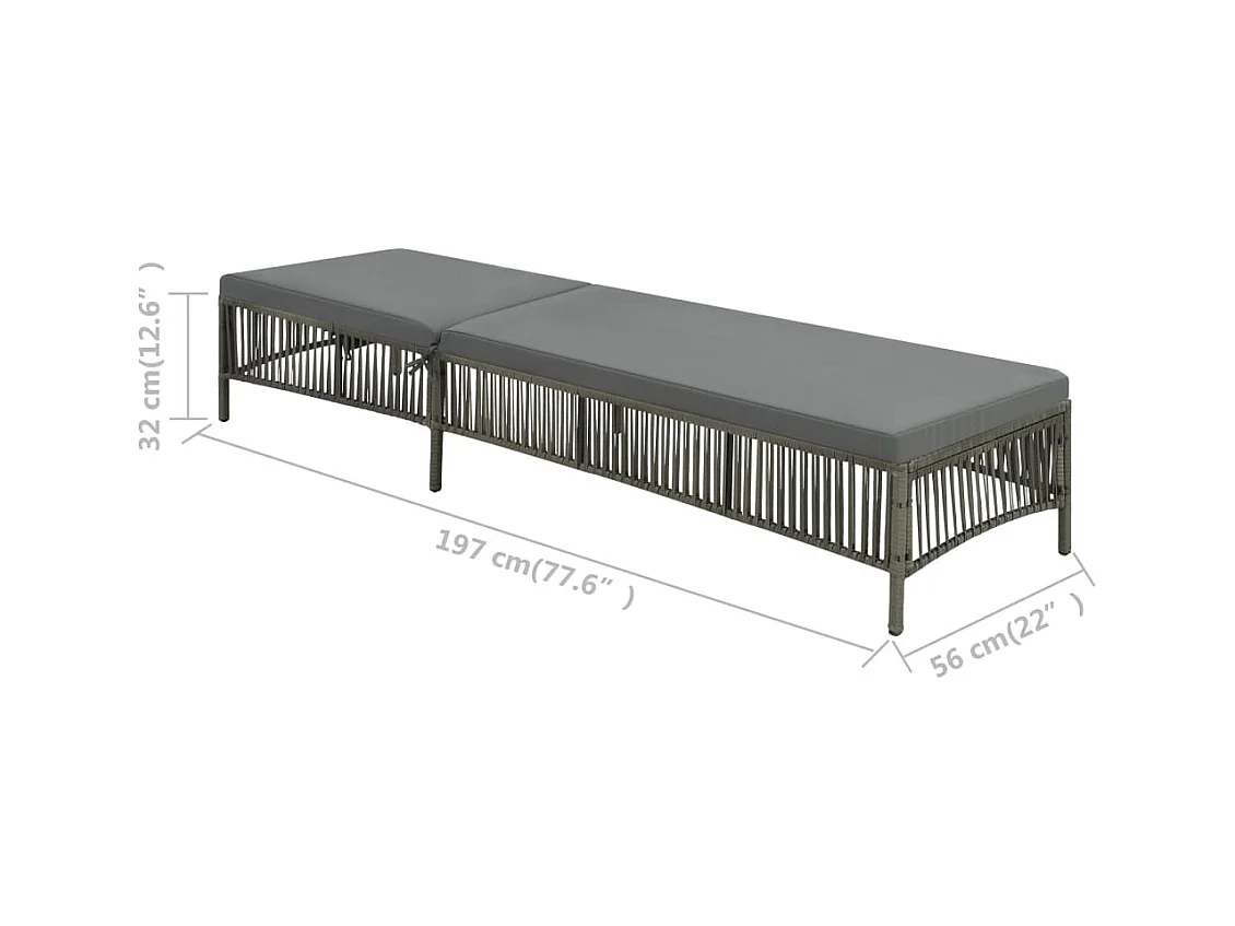 Sillón con cojín de resina tejida gris