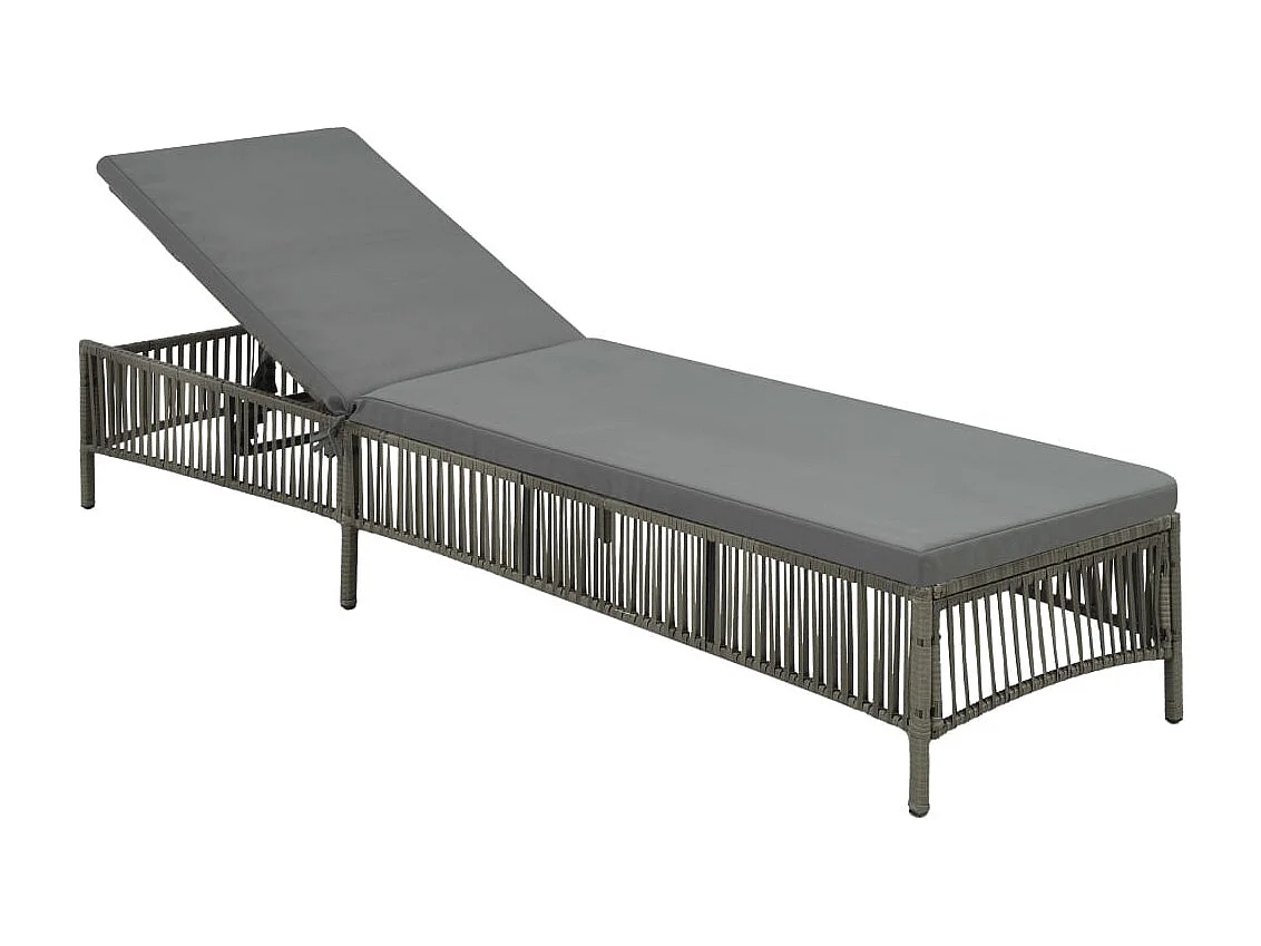 Sillón con cojín de resina tejida gris