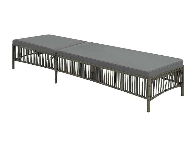 Sillón con cojín de resina tejida gris