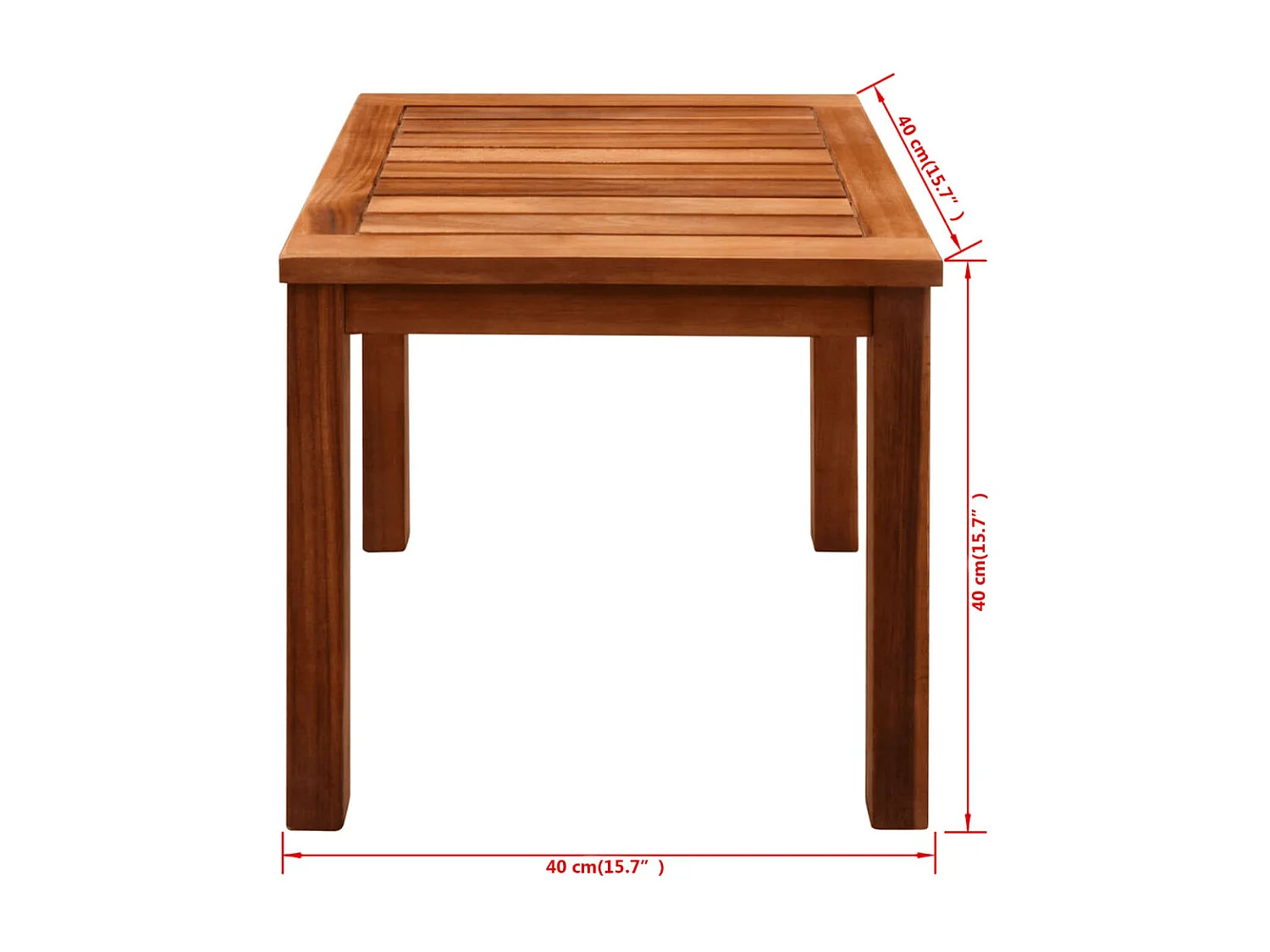 Set di 2 sedie a sdraio e tavolo in legno di acacia e textilene