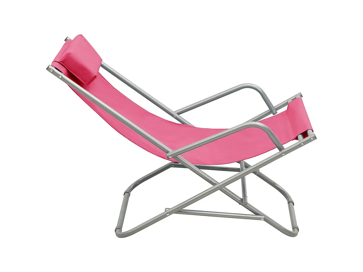 Chaises à bascule lot de 2 Acier Rose