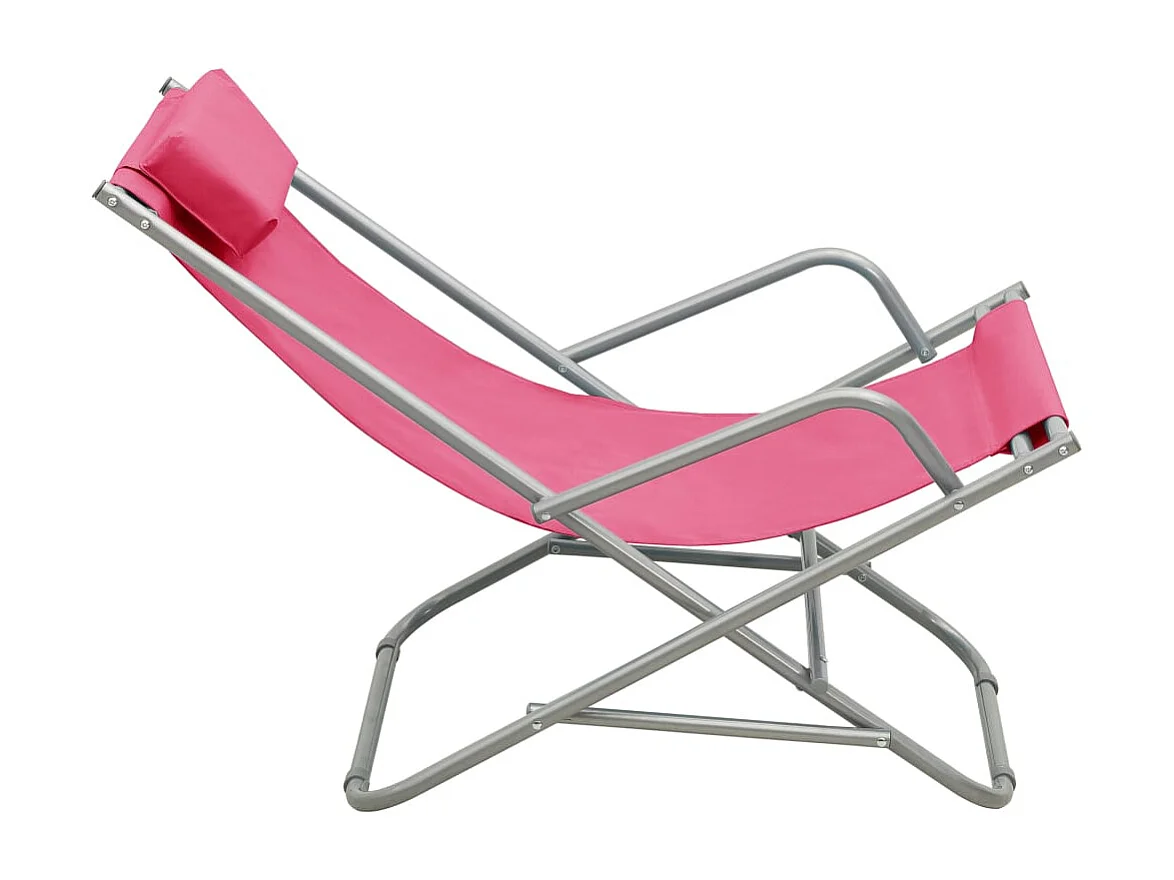 Chaises à bascule lot de 2 Acier Rose