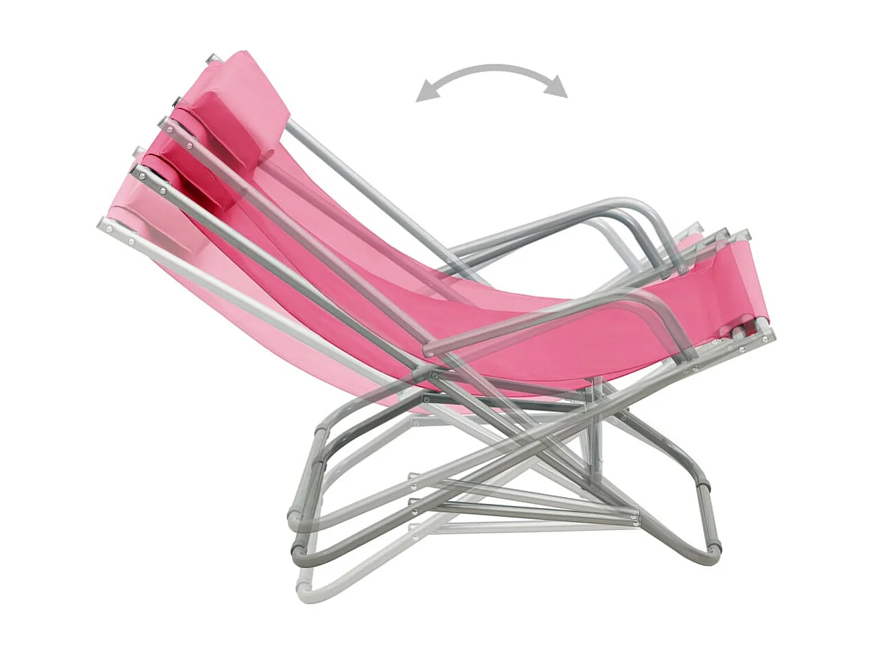 Chaises à bascule lot de 2 Acier Rose