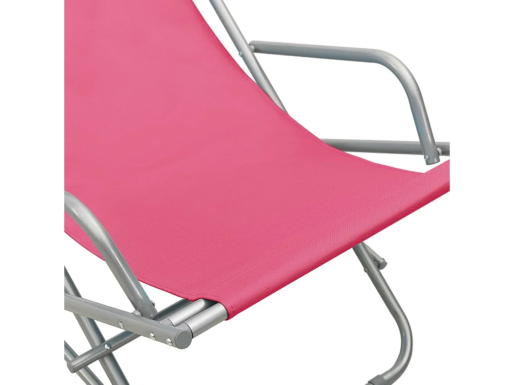 Chaises à bascule lot de 2 Acier Rose