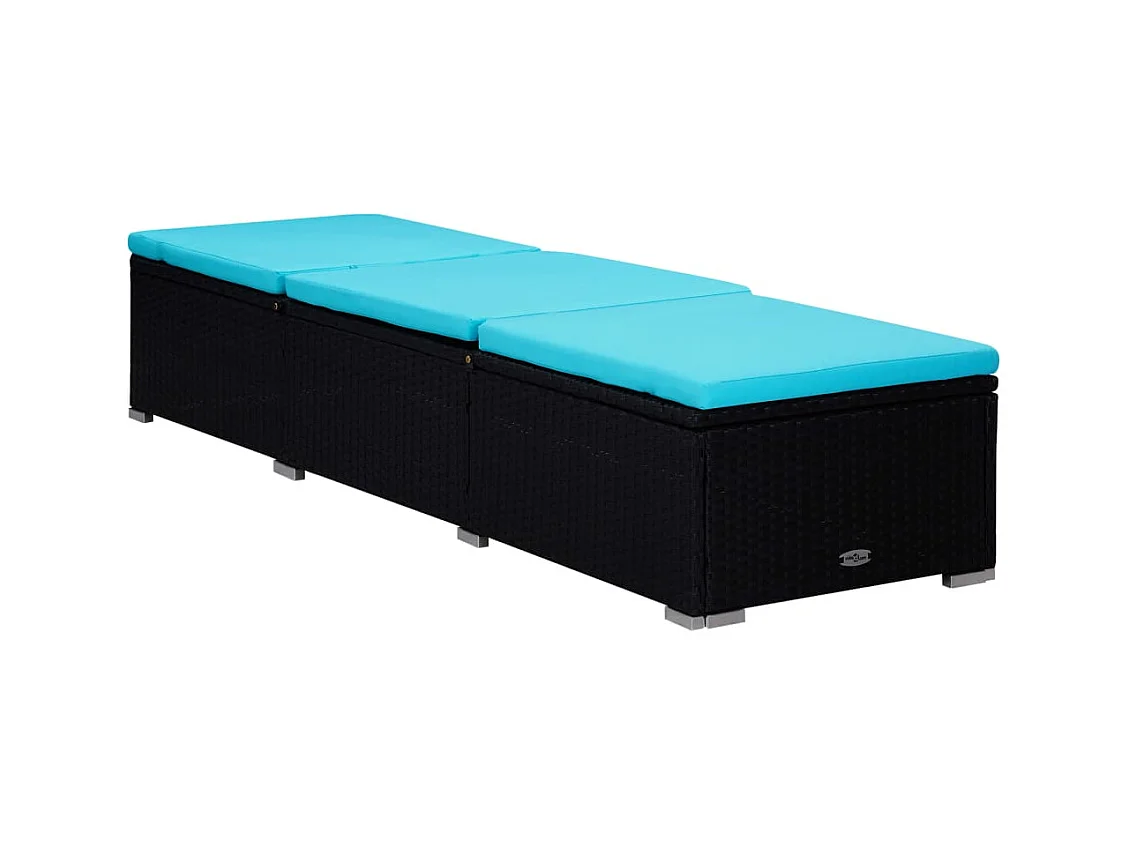 Tuinstoelen theetafel 3 stuks Poly wicker Zwart