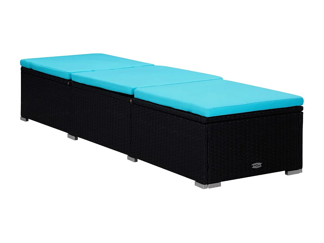 Sillones de jardín mesa de té 3 piezas mimbre sintético negro