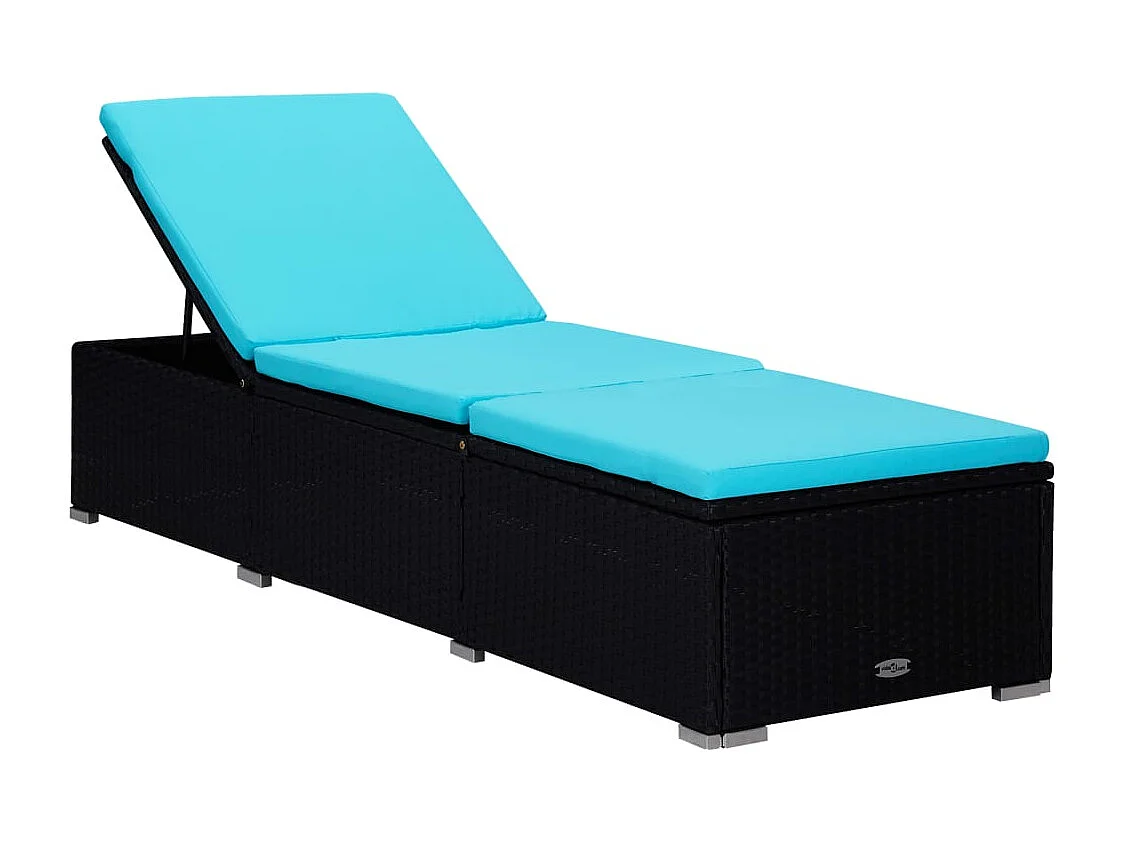 Sillones de jardín mesa de té 3 piezas mimbre sintético negro