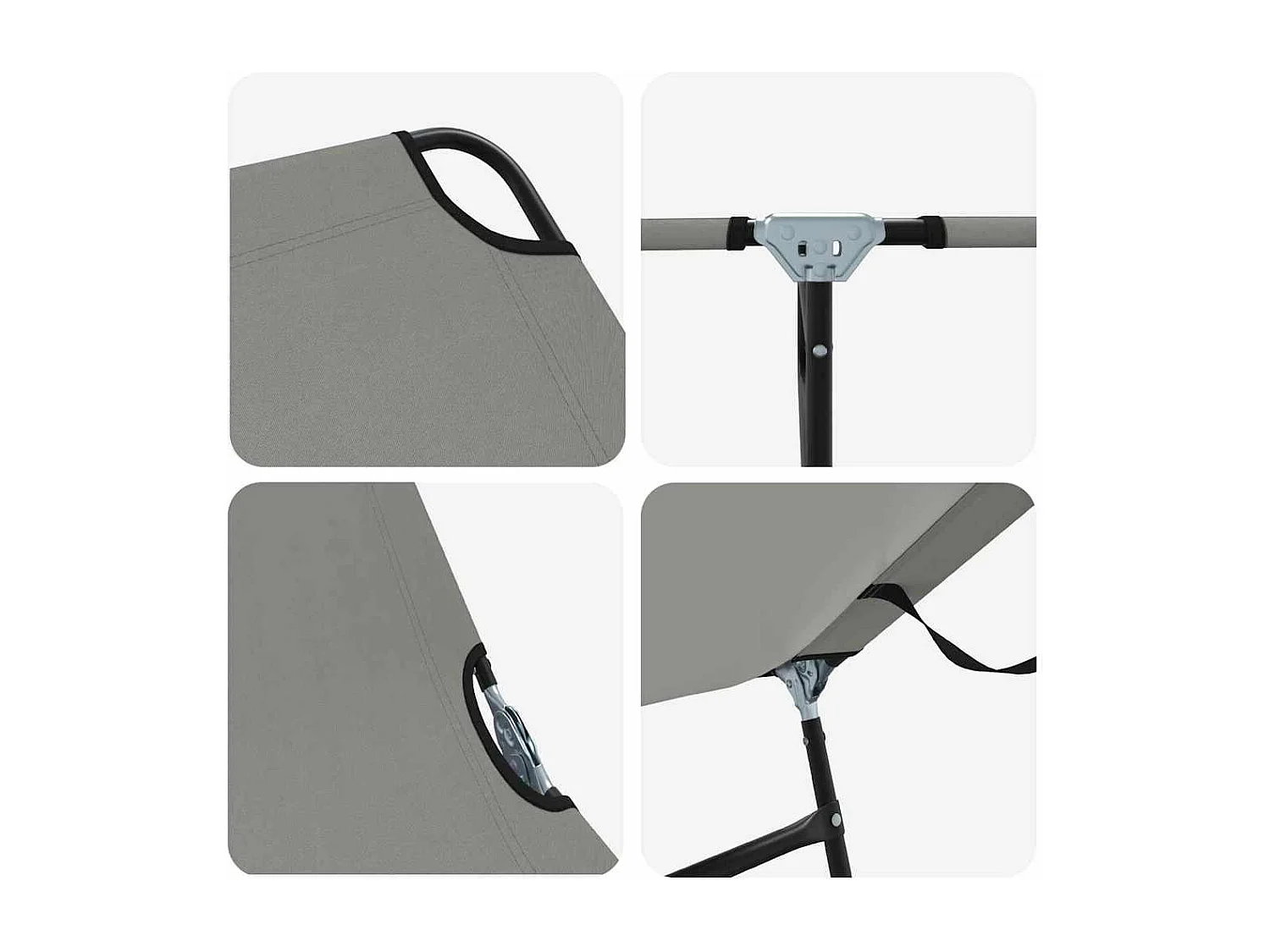 Opvouwbare loungestoel 1-persoons Grijs 56 x 189 x 87 cm stof