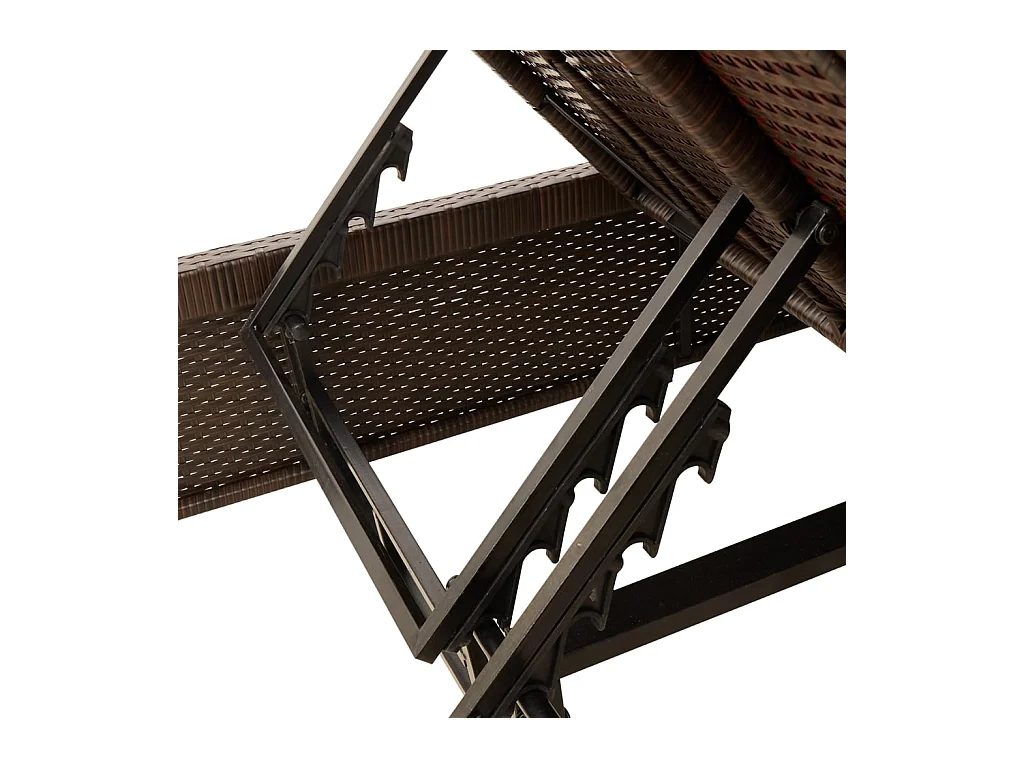 Dubbele chaise longue met bruine kunsthars rieten kussens