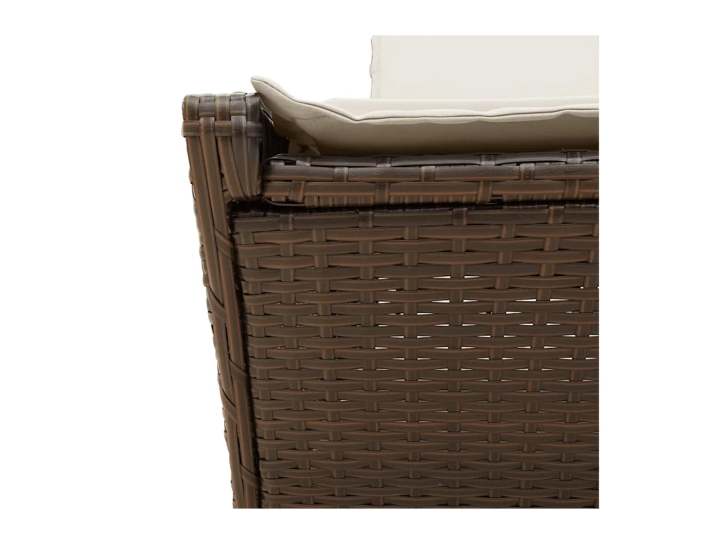 Dubbele chaise longue met bruine kunsthars rieten kussens