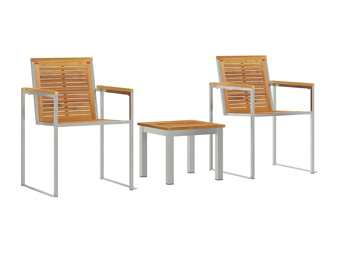 Sedia a sdraio per 3 persone 3 pezzi Marrone 200 x 60 x 88 cm Teak massello