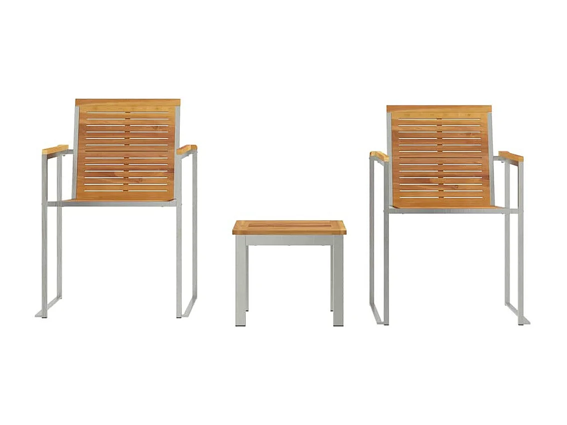 Sedia a sdraio per 3 persone 3 pezzi Marrone 200 x 60 x 88 cm Teak massello