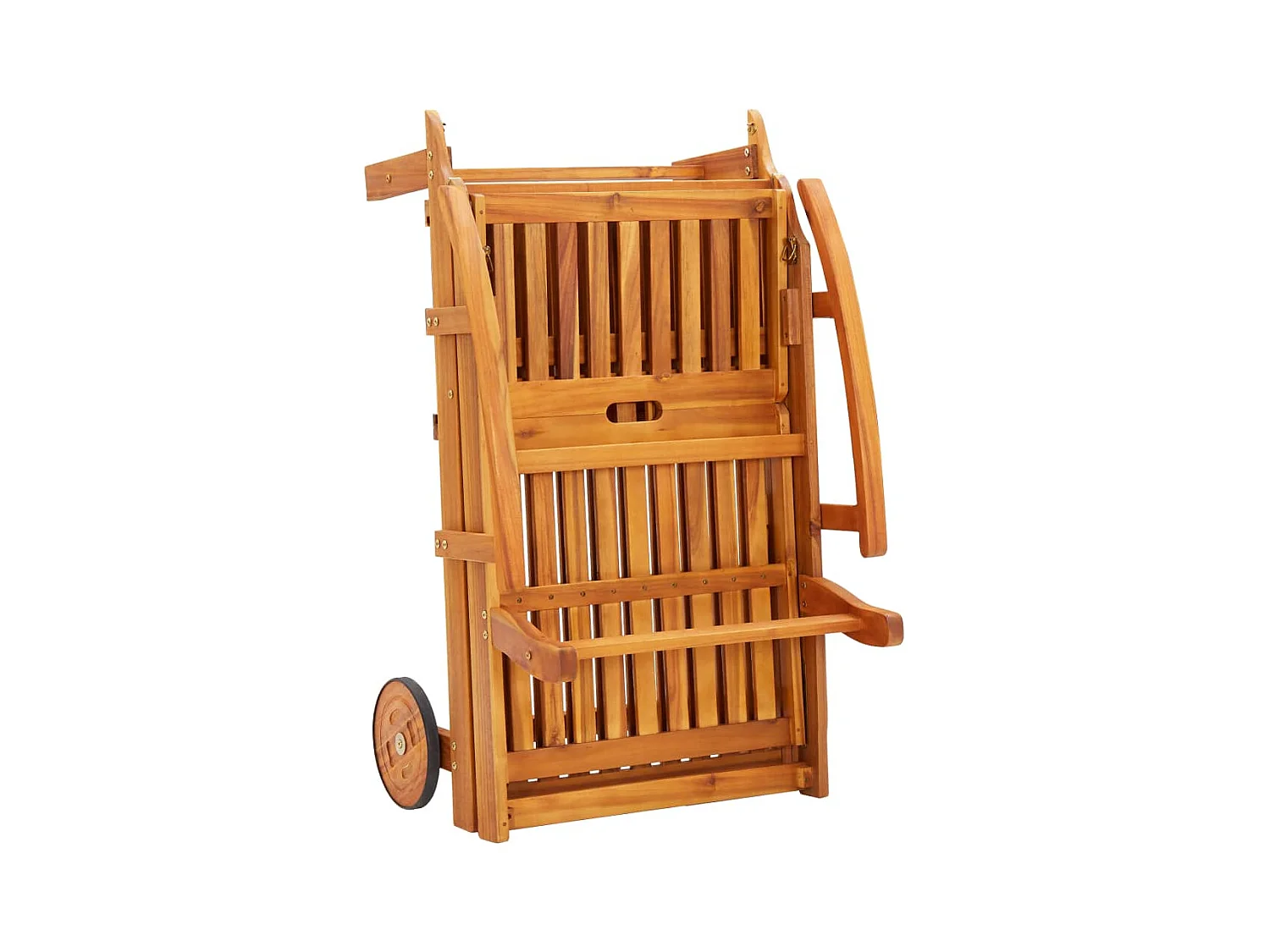 Chaises longues lot de 2 avec table et coussins Acacia solide