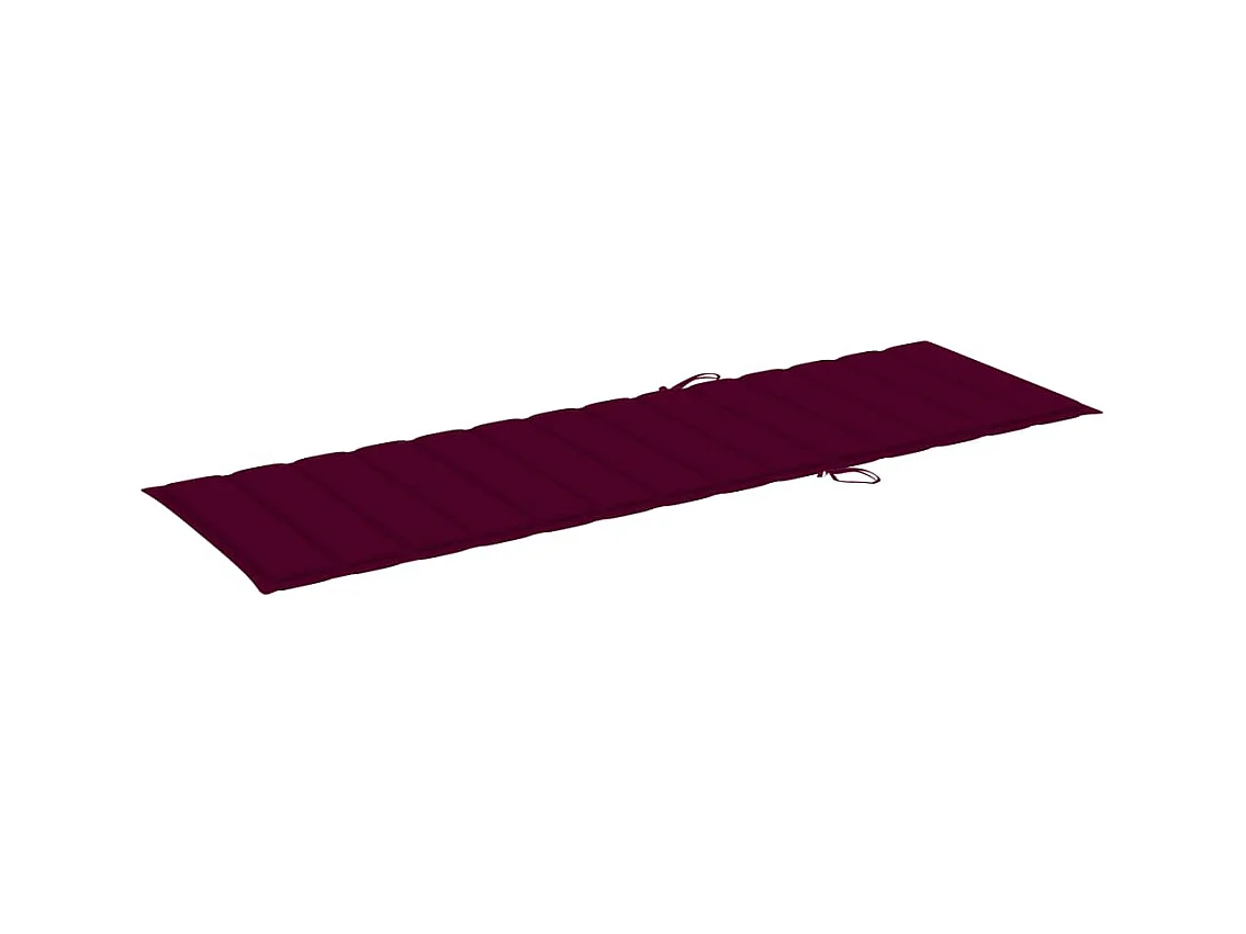 Chaise longue avec coussin bordeaux Bois de pin imprégné