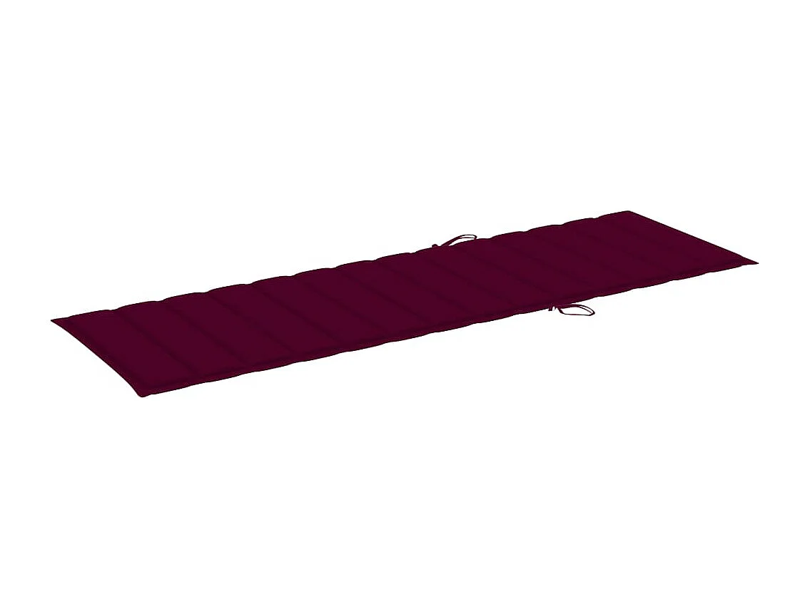 Chaise longue avec coussin bordeaux Bois de pin imprégné