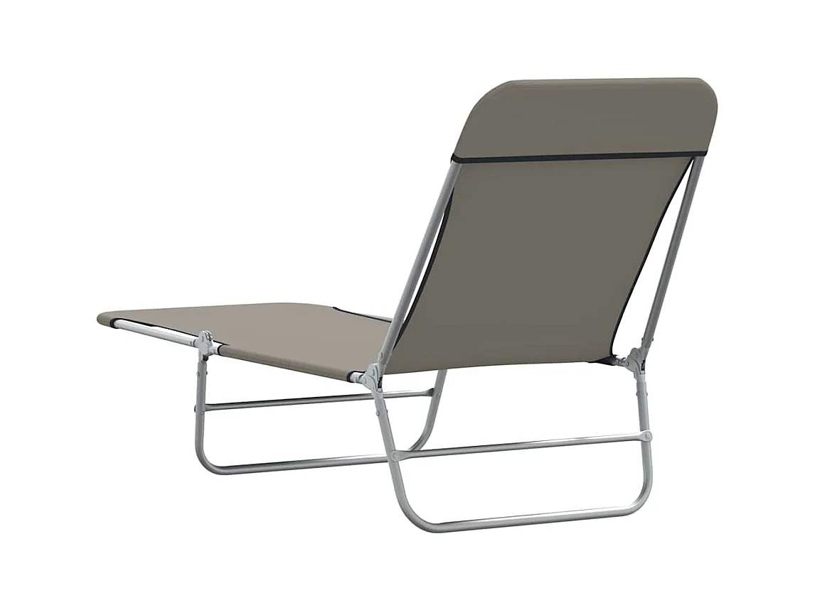 Opvouwbare ligstoelenset van 2 staal en grijze stof