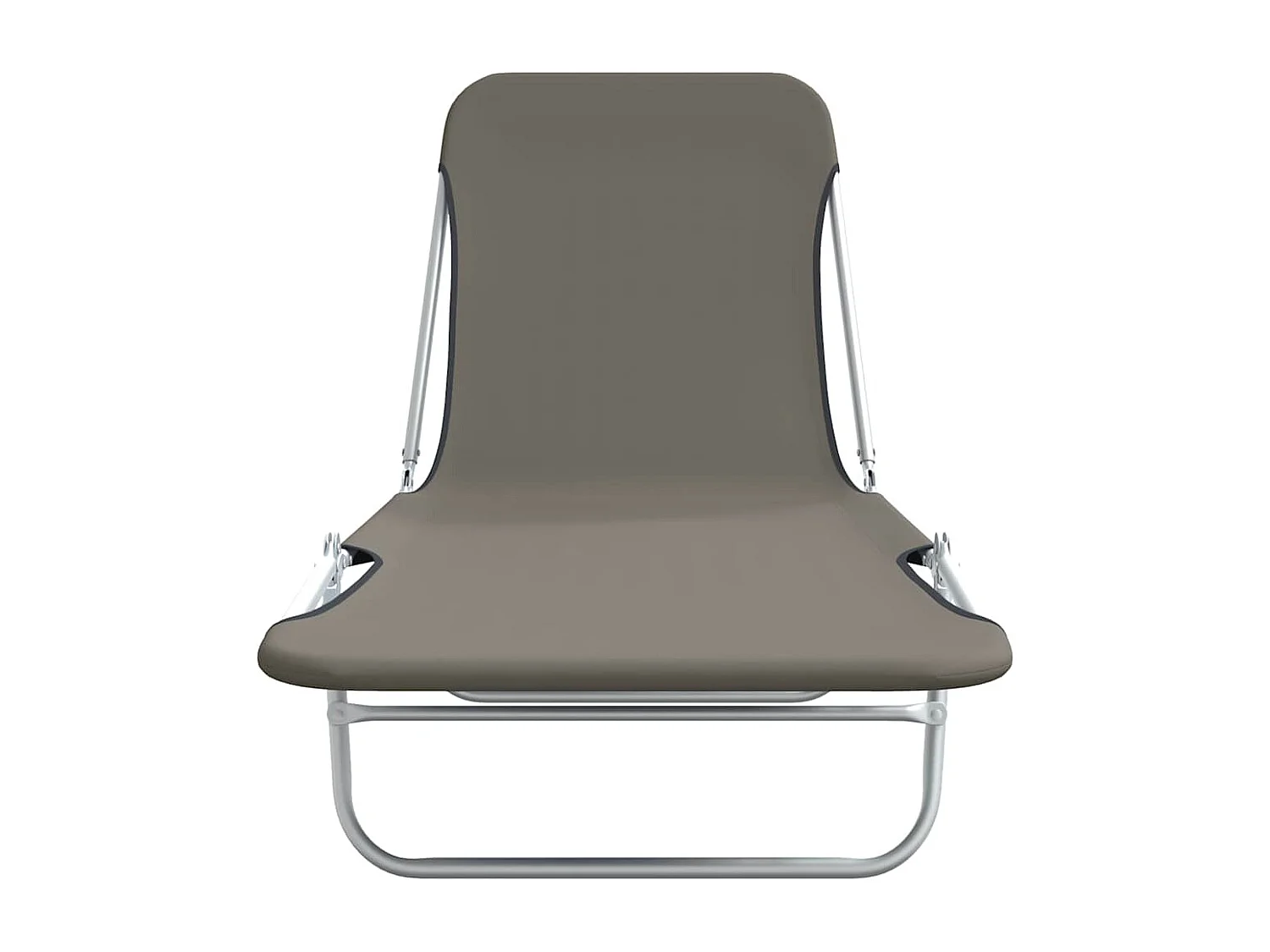 Juego de 2 tumbonas plegables de acero y tela gris