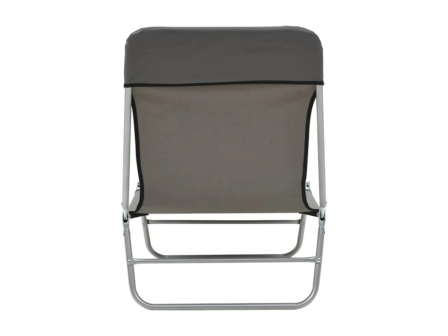 Juego de 2 tumbonas plegables de acero y tela gris