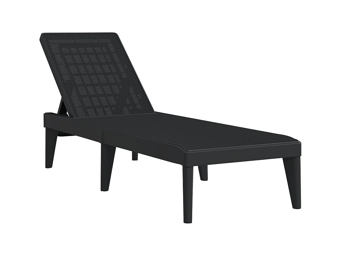 Chaise longue antraciet 186x60x29 cm PP