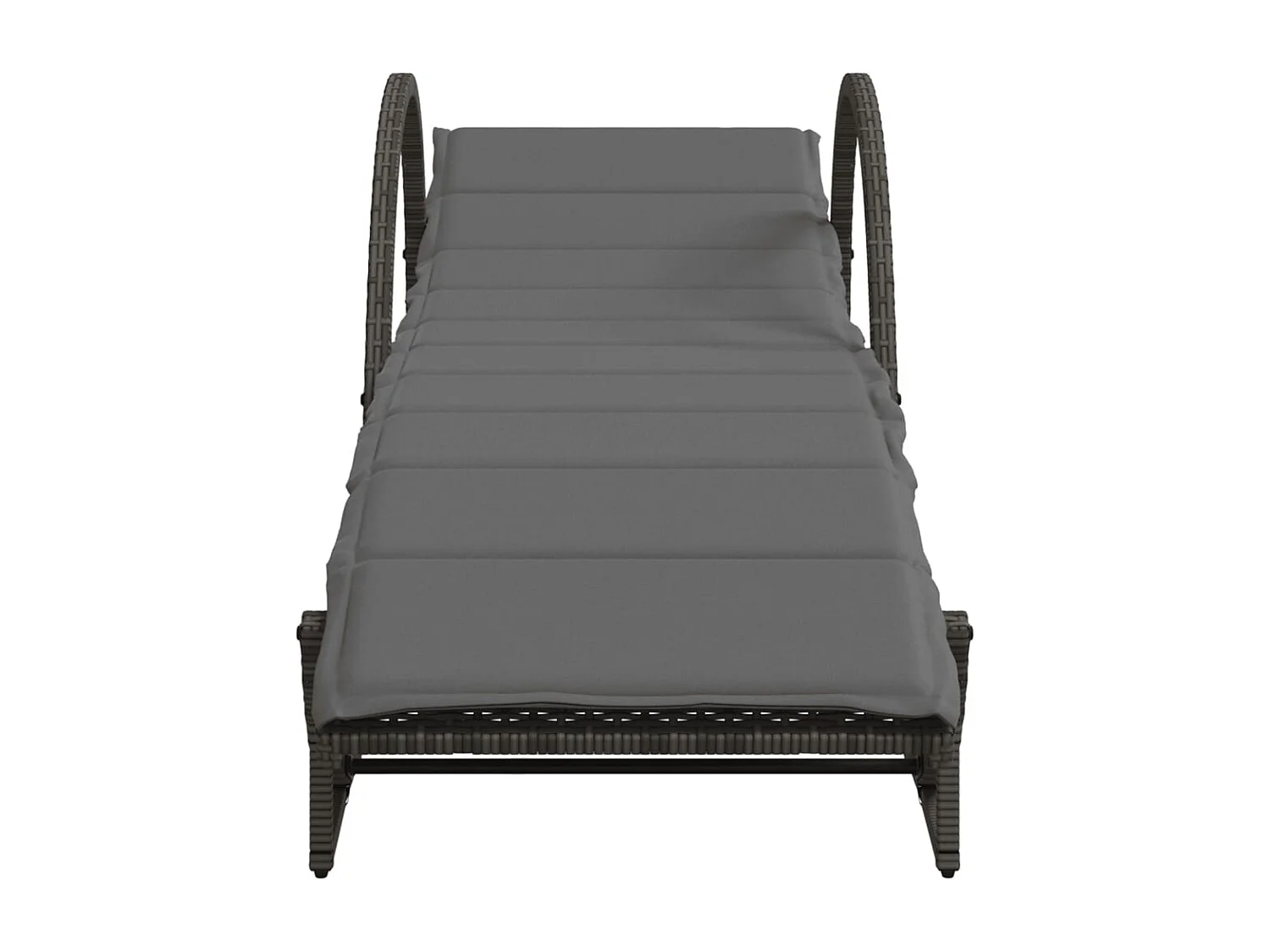 Conjunto de 2 tumbonas con cojines de resina tejida gris